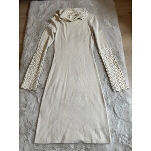 Moda International Beige  Blend Turtle Neck Sweater Dress Size S
